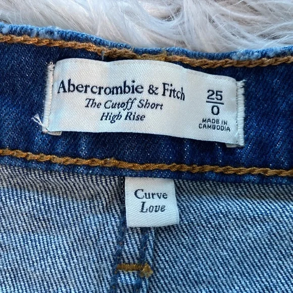 NWT Abercrombie & Fitch Curve Love Cutoff Short High Rise Size 0 or 25 - Picture 4 of 11
